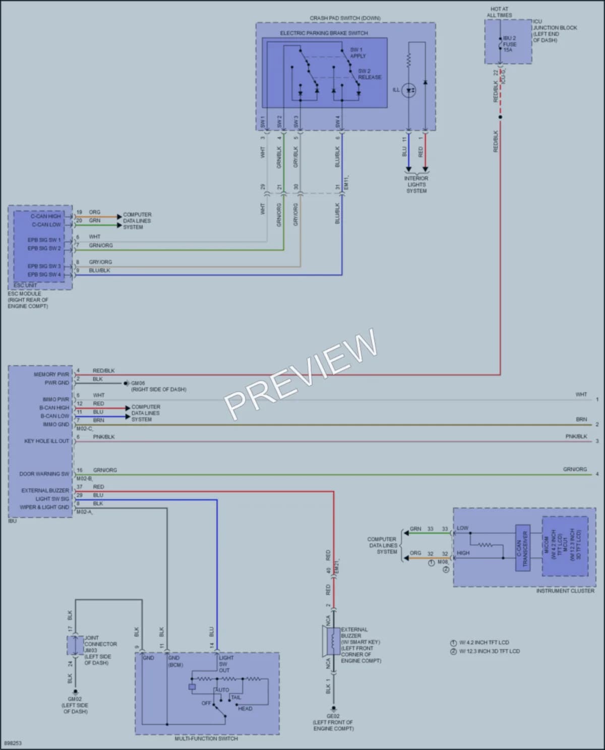 2025 Hyundai Palisade Warning Systems wiring diagram preview