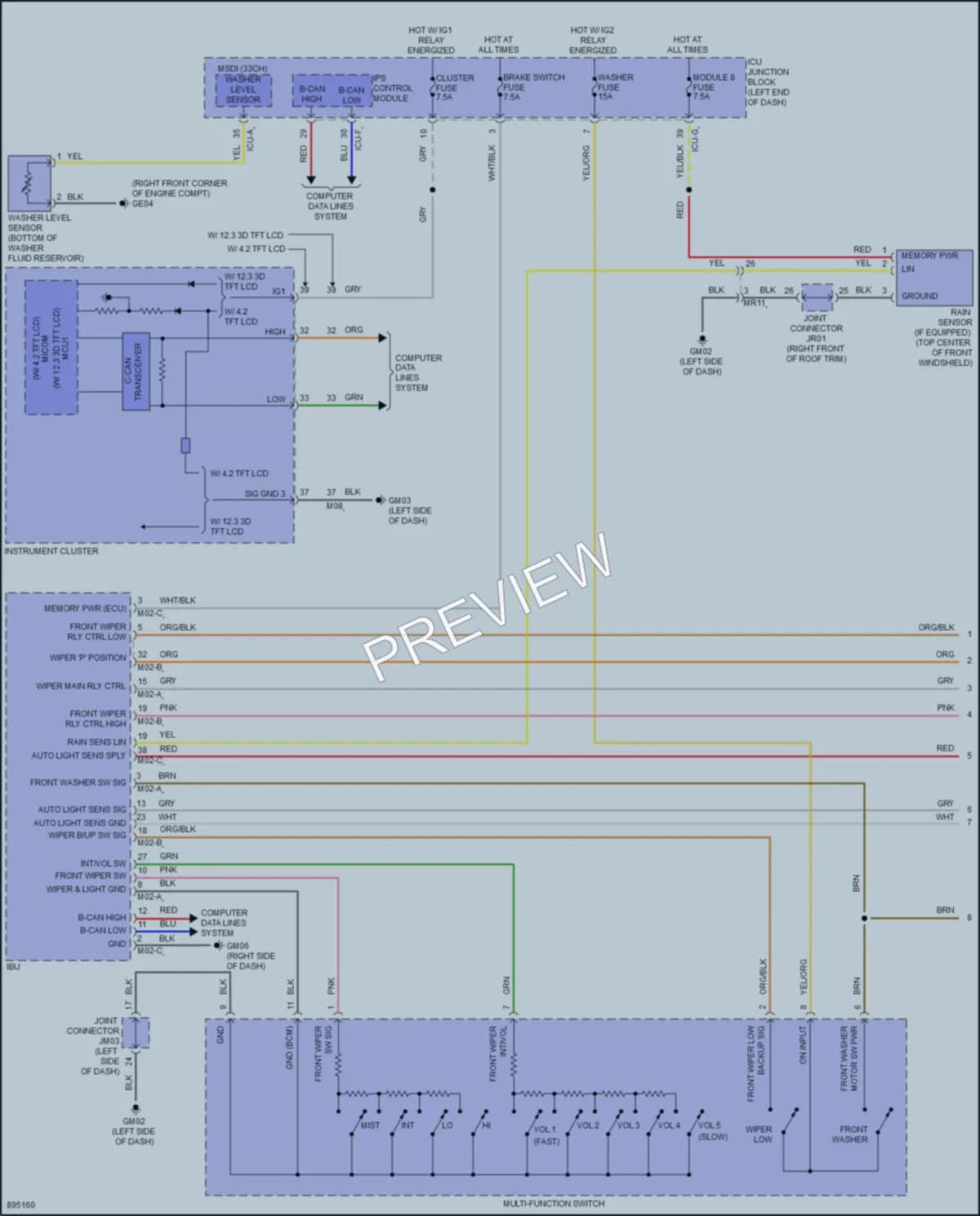 2025 Hyundai Palisade Wiper Washer wiring diagram preview