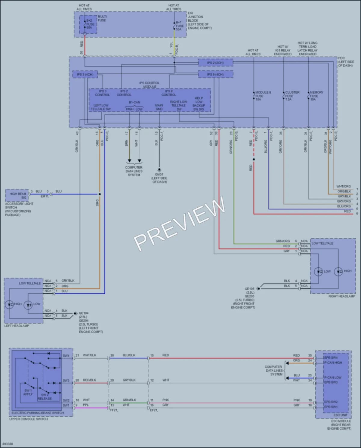 2025 Hyundai SantaCruz Headlights wiring diagram preview