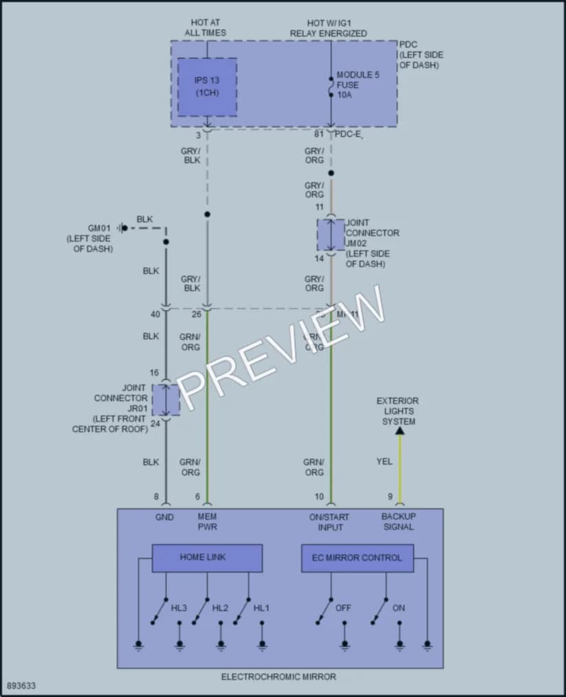 2025 Hyundai SantaCruz Power Mirrors wiring diagram preview