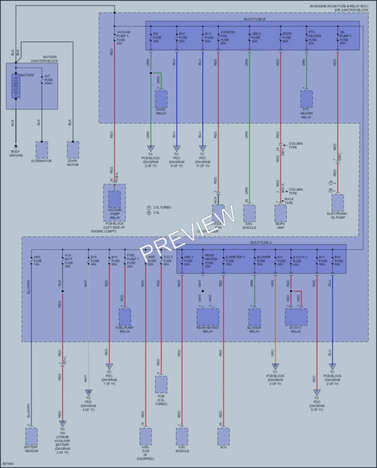 2025 Hyundai Sonata Power Distribution wiring diagram preview