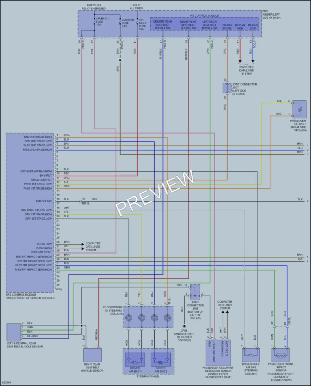 2025 Hyundai Sonata Supplemental Restraints wiring diagram preview