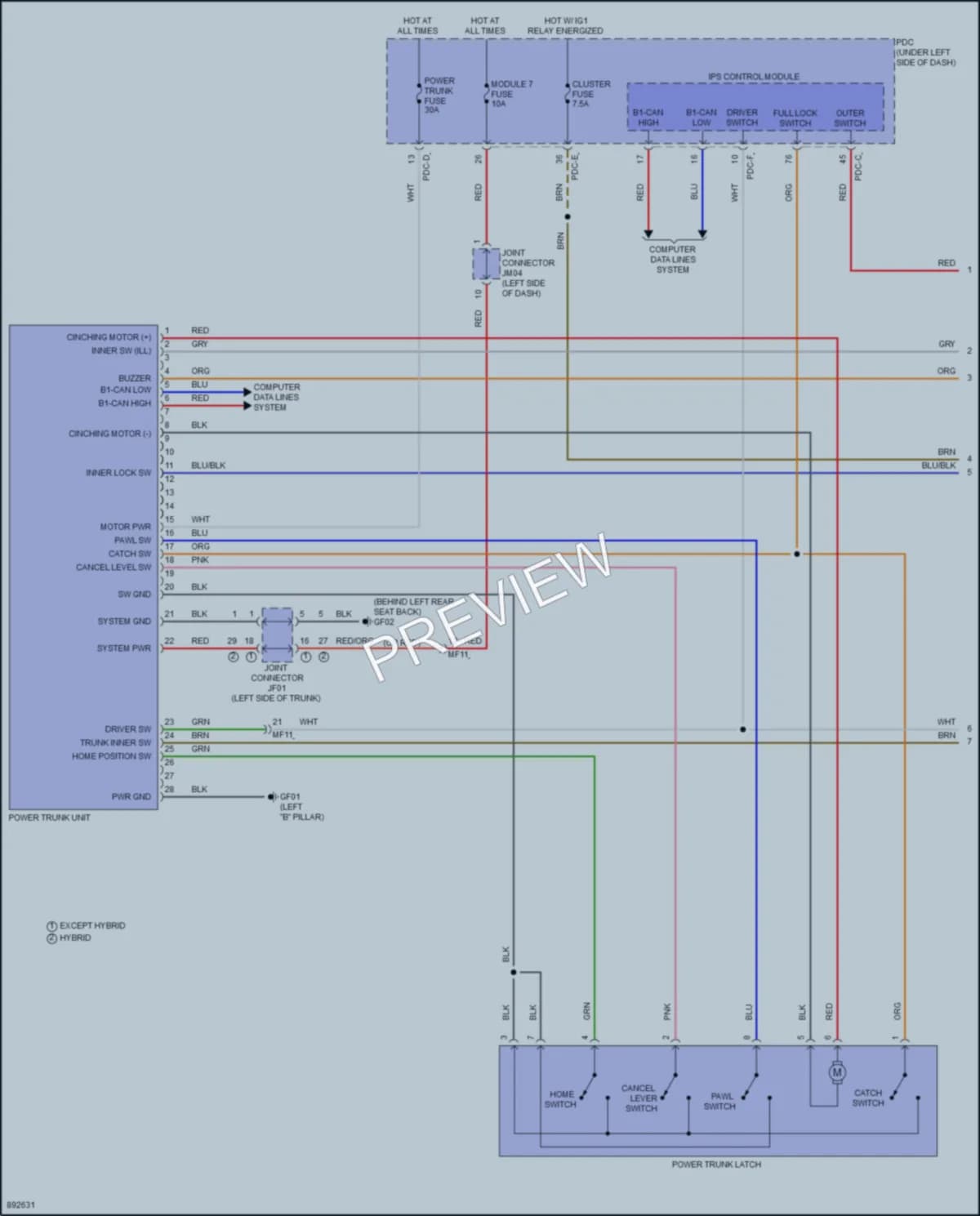 2025 Hyundai Sonata Trunk Tailgate Fuel Door wiring diagram preview