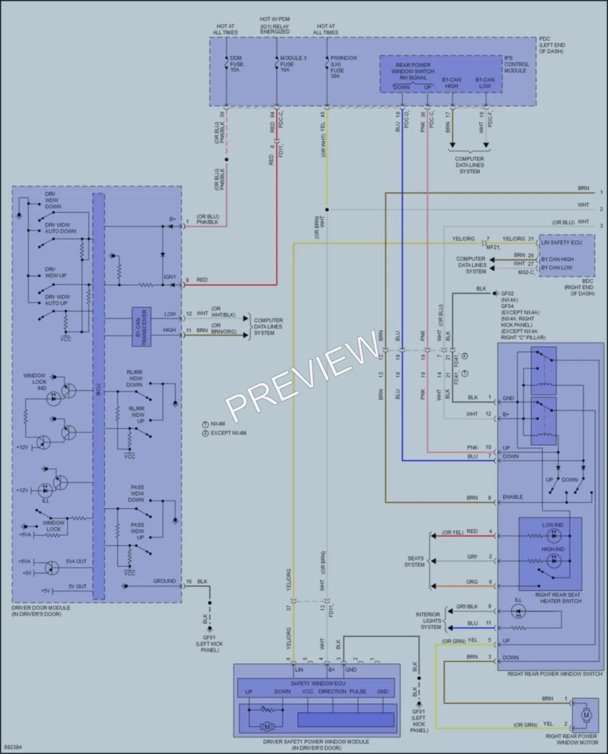 2025 Hyundai Tucson Power Windows wiring diagram preview