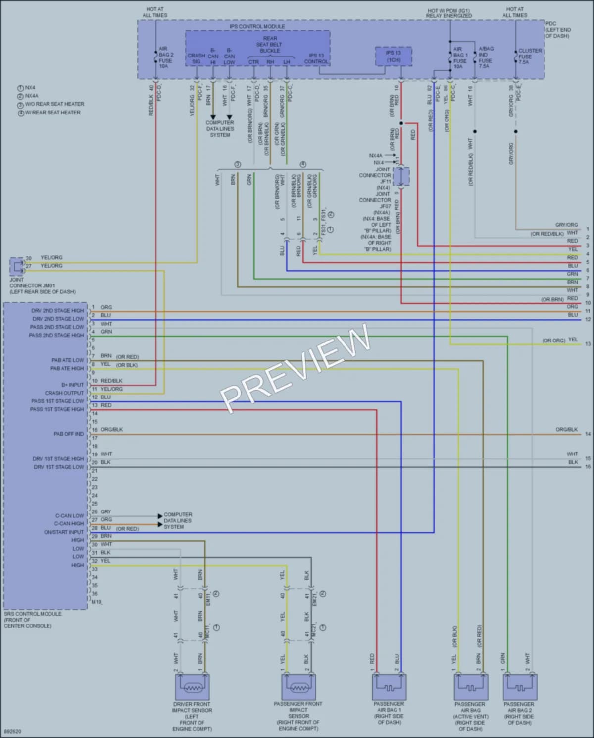 2025 Hyundai Tucson Supplemental Restraints wiring diagram preview