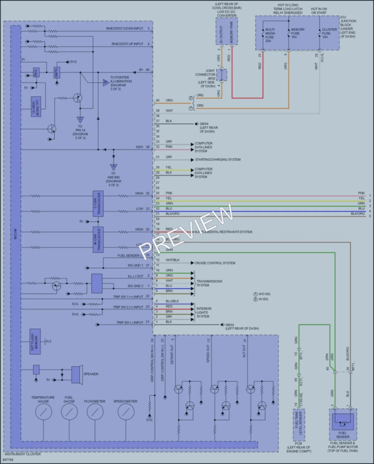 2025 Hyundai Venue Instrument Cluster wiring diagram preview