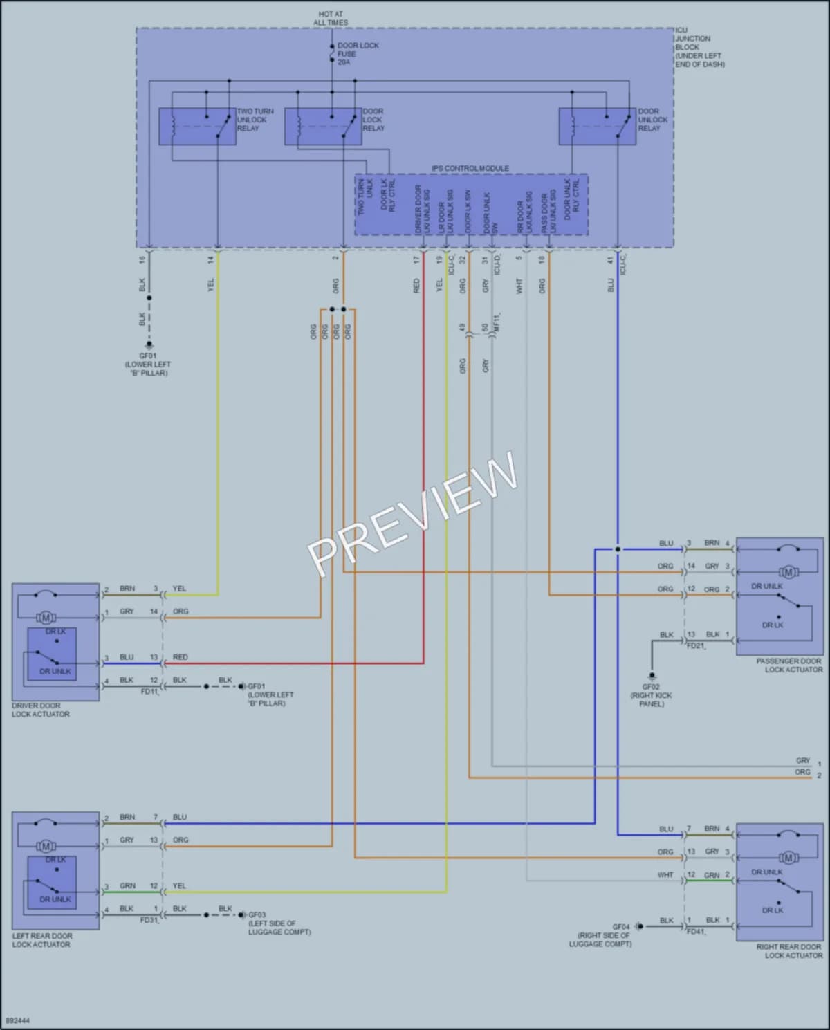 2025 Hyundai Venue Power Door Locks wiring diagram preview