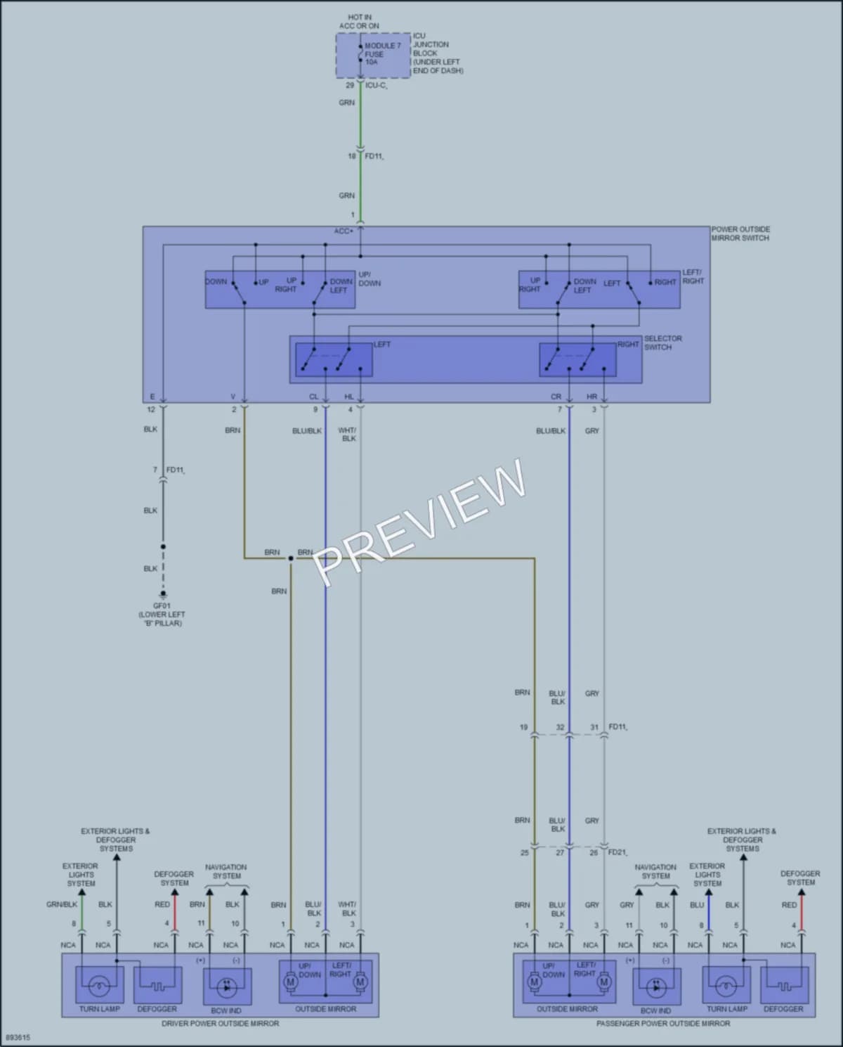 2025 Hyundai Venue Power Mirrors wiring diagram preview