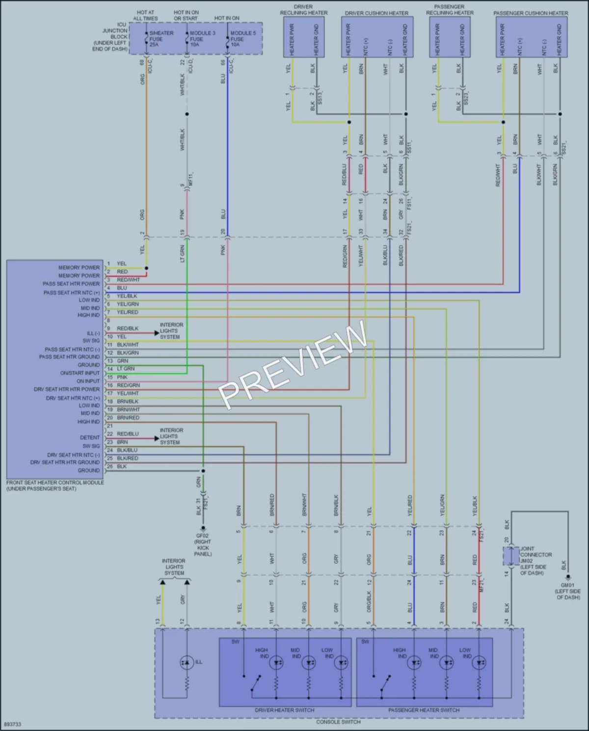 2025 Hyundai Venue Power Seats wiring diagram preview