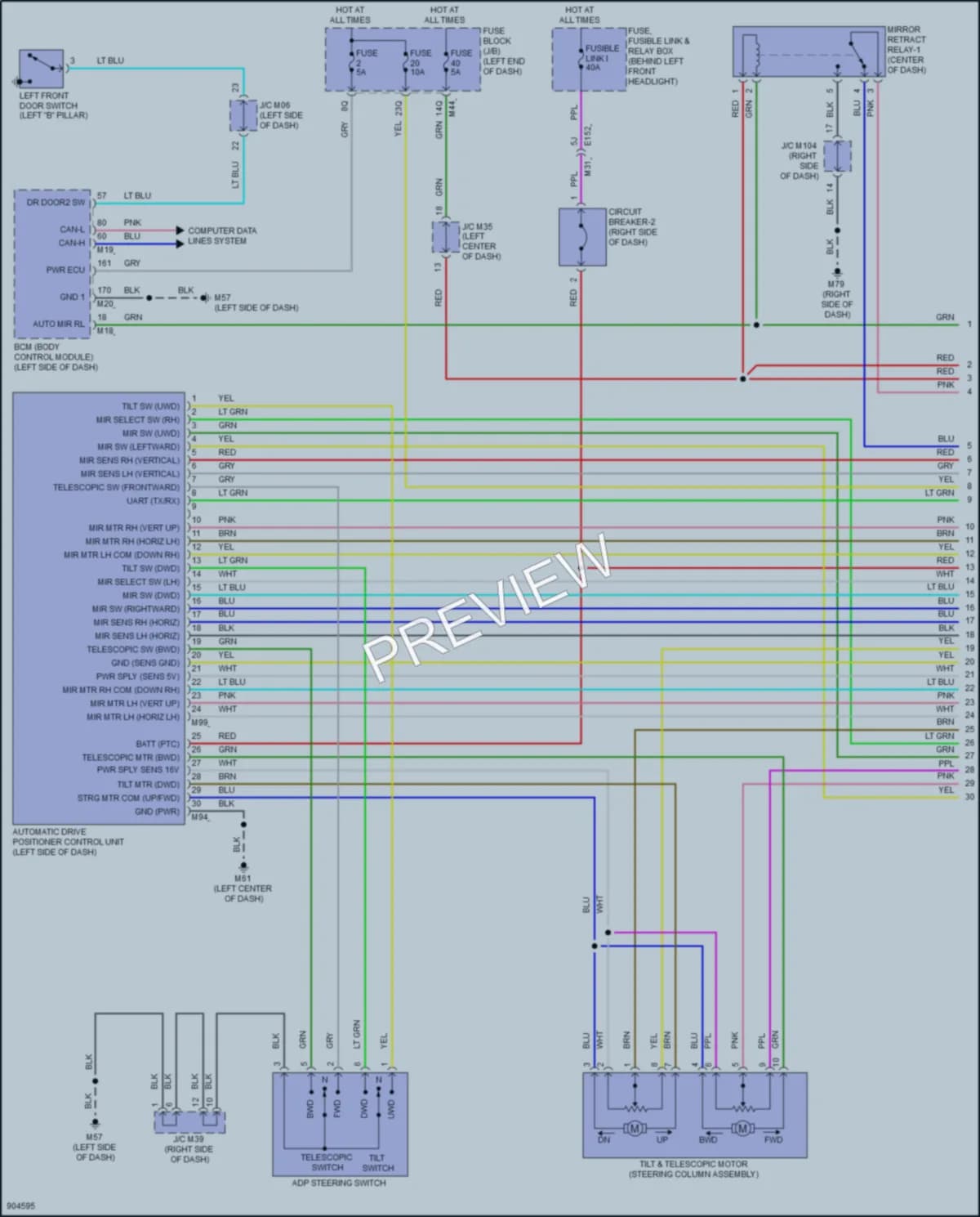 2025 Infiniti QX55 Memory Systems wiring diagram preview