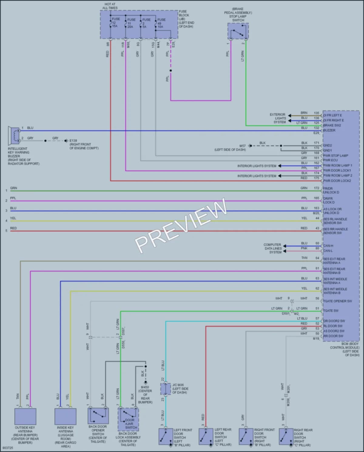 2025 Infiniti QX55 Power Door Locks wiring diagram preview