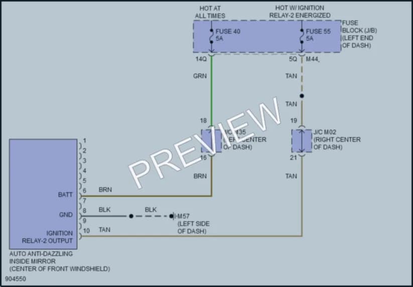 2025 Infiniti QX55 Power Mirrors wiring diagram preview
