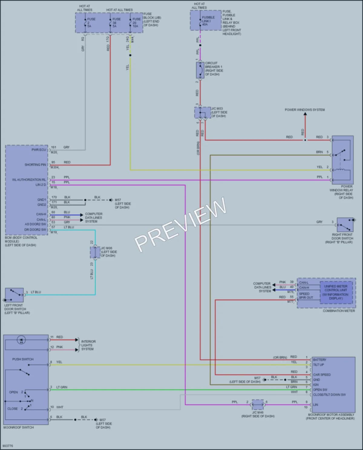 2025 Infiniti QX55 Power Top Sunroof wiring diagram preview