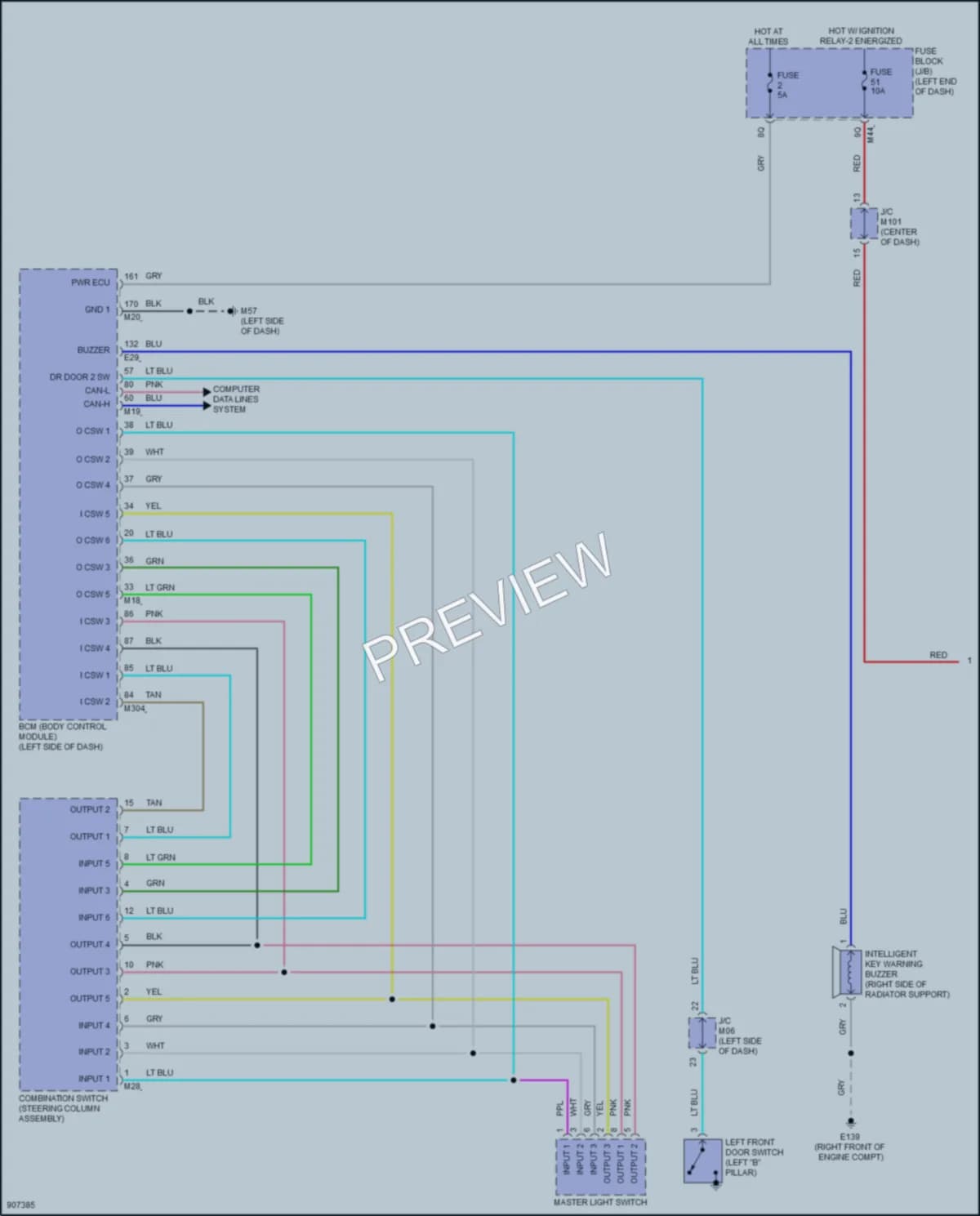 2025 Infiniti QX55 Warning Systems wiring diagram preview