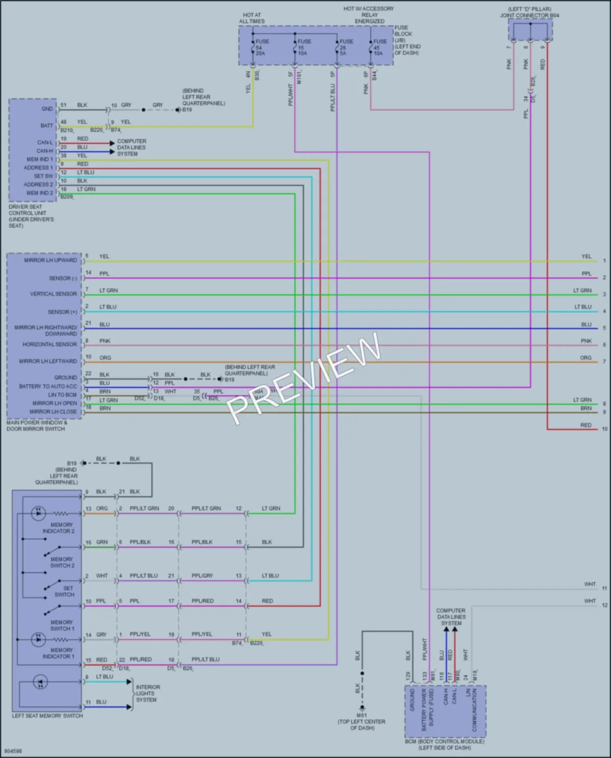 2025 Infiniti QX60 Memory Systems wiring diagram preview
