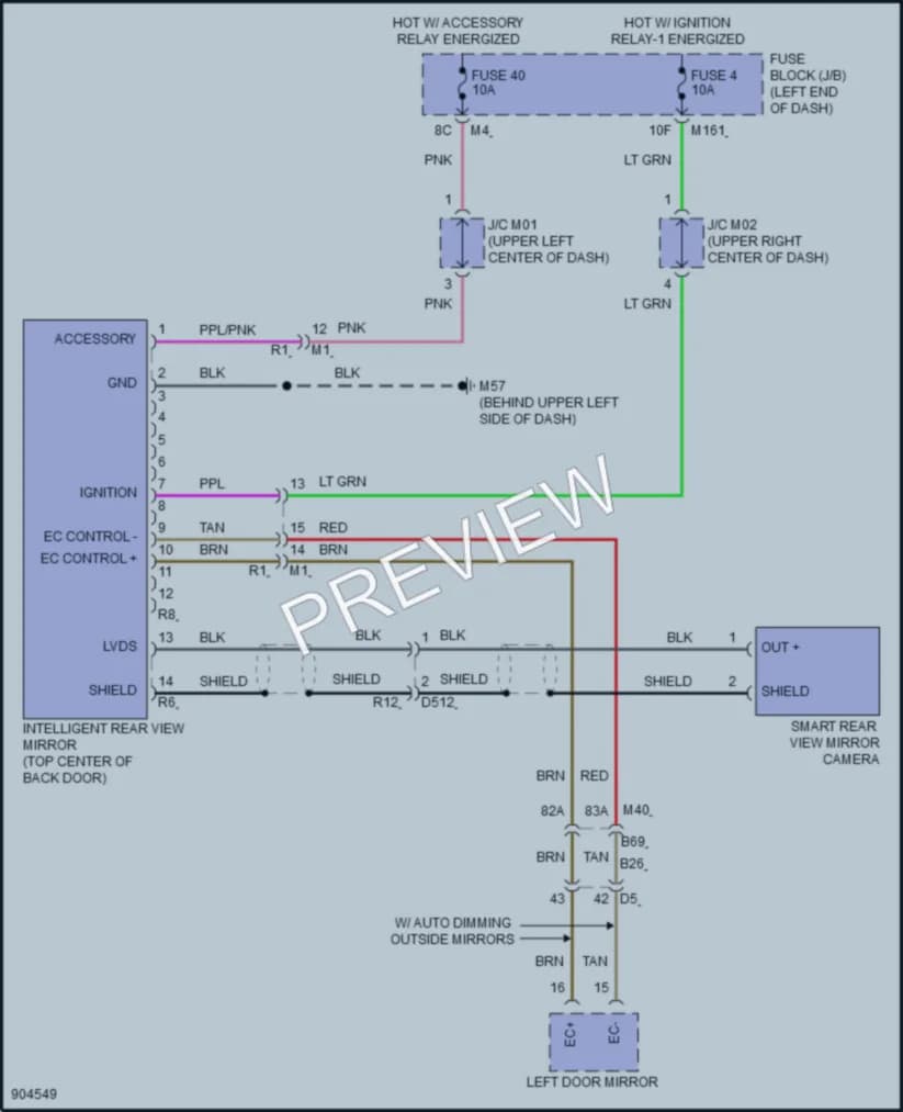 2025 Infiniti QX60 Power Mirrors wiring diagram preview