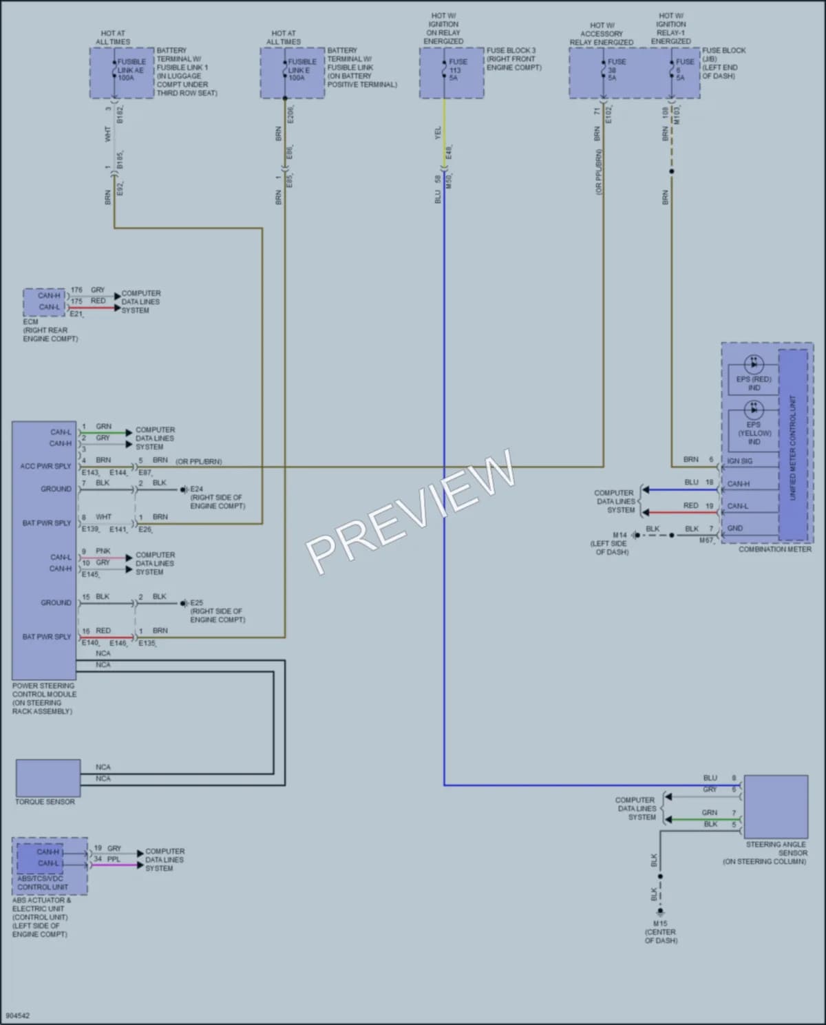 2025 Infiniti QX80 Electronic Power Steering wiring diagram preview