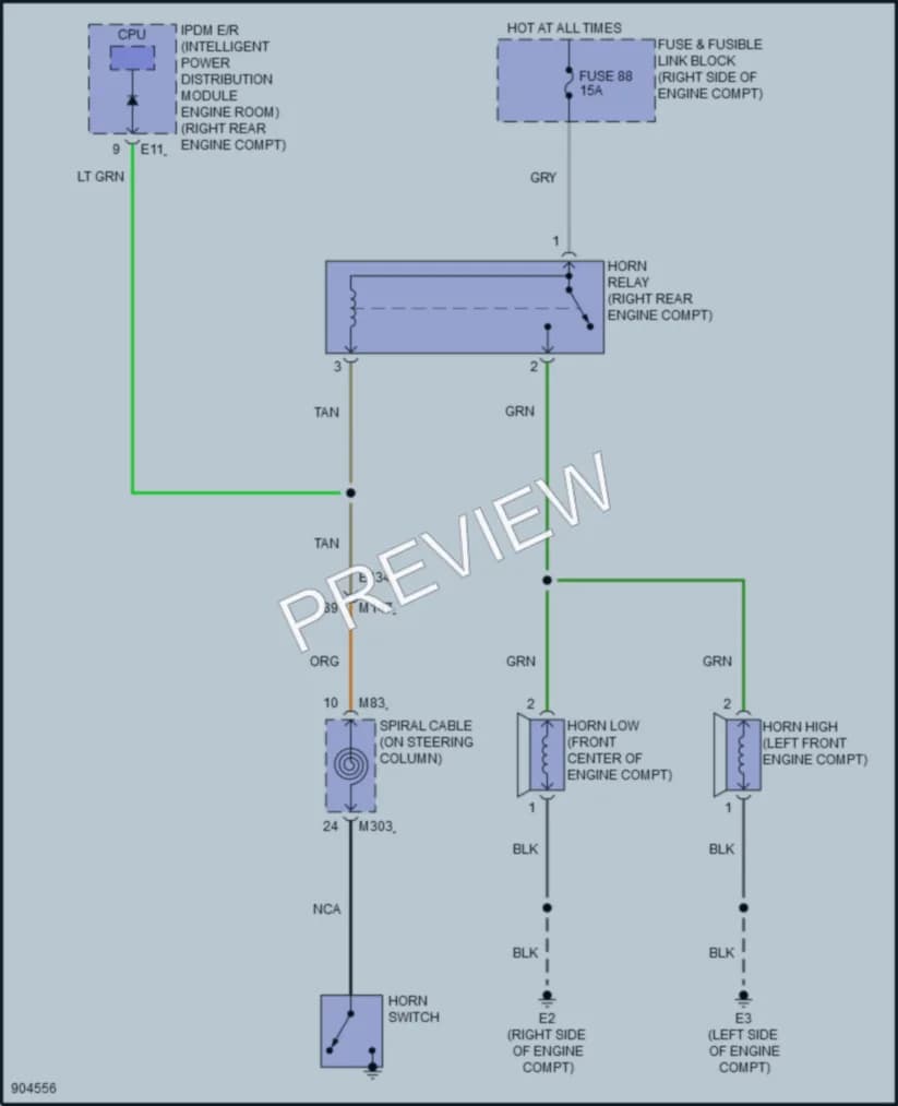 2025 Infiniti QX80 Horn wiring diagram preview