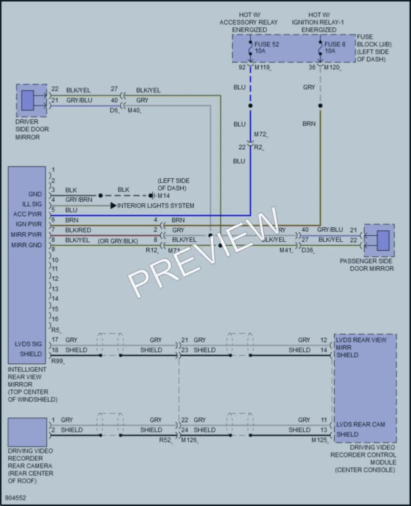 2025 Infiniti QX80 Power Mirrors wiring diagram preview