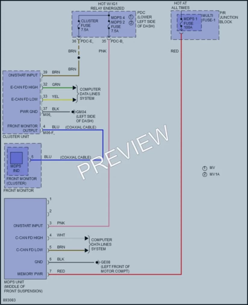 2025 Kia EV9 Electronic Power Steering wiring diagram preview