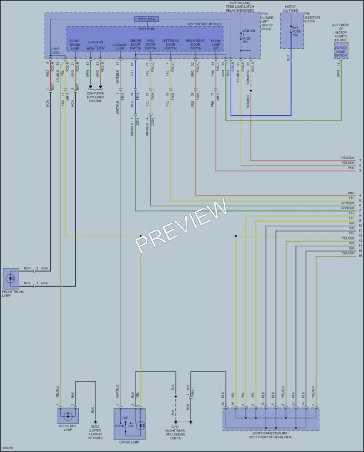 2025 Kia EV9 Interior Lights wiring diagram preview