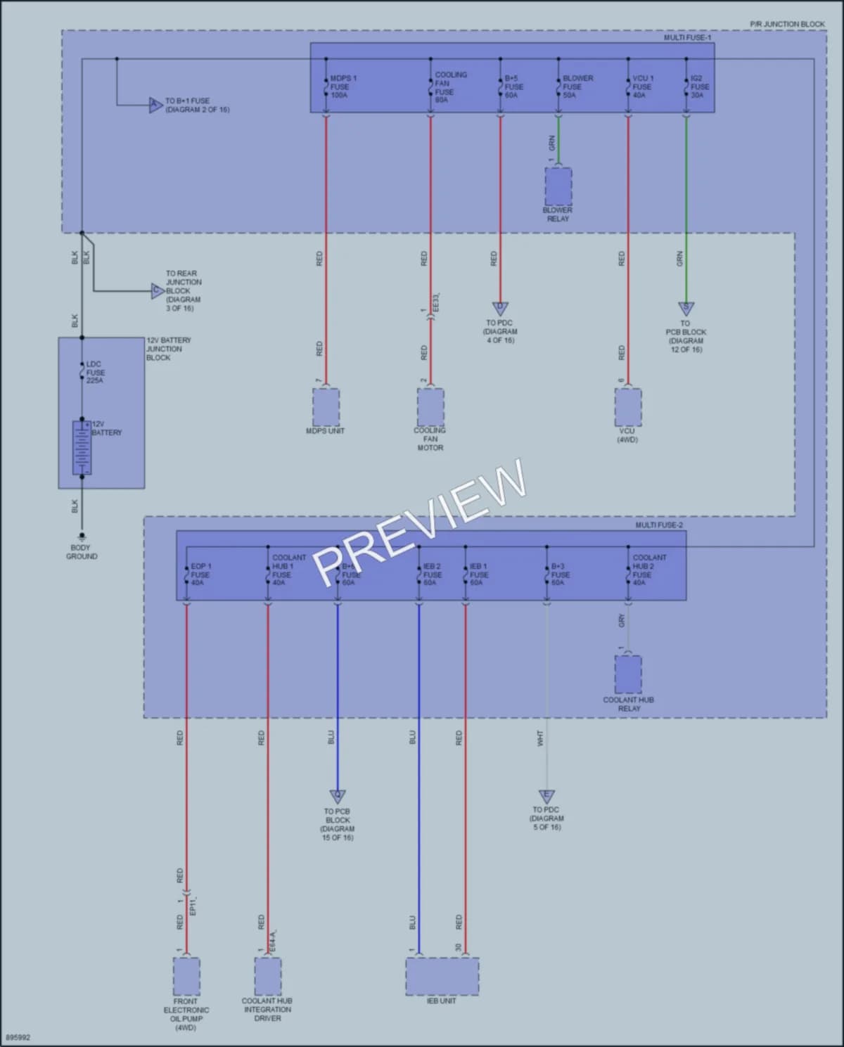 2025 Kia EV9 Power Distribution wiring diagram preview