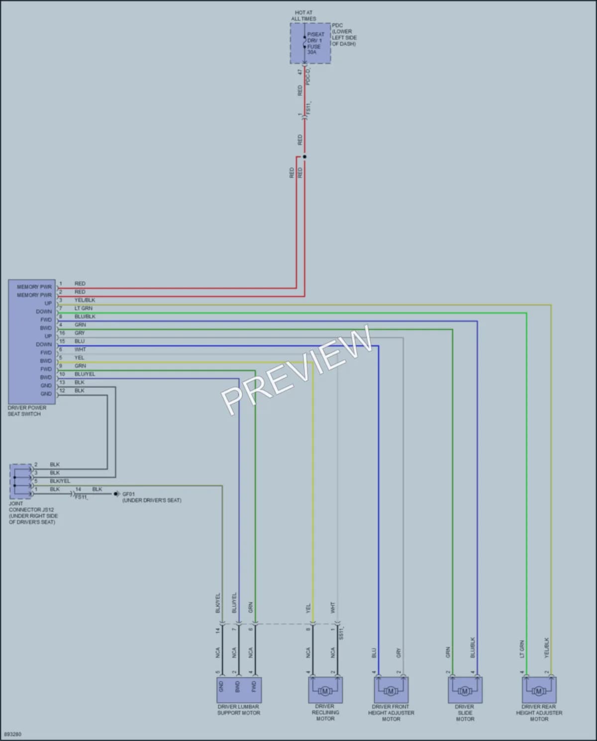 2025 Kia EV9 Power Seats wiring diagram preview