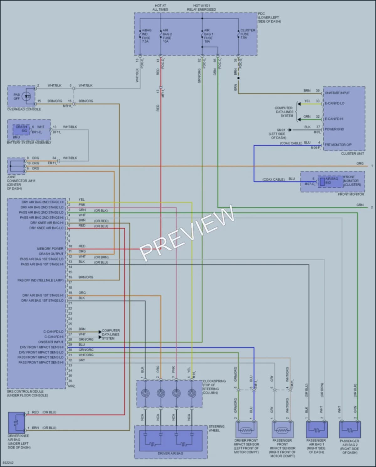 2025 Kia EV9 Supplemental Restraints wiring diagram preview