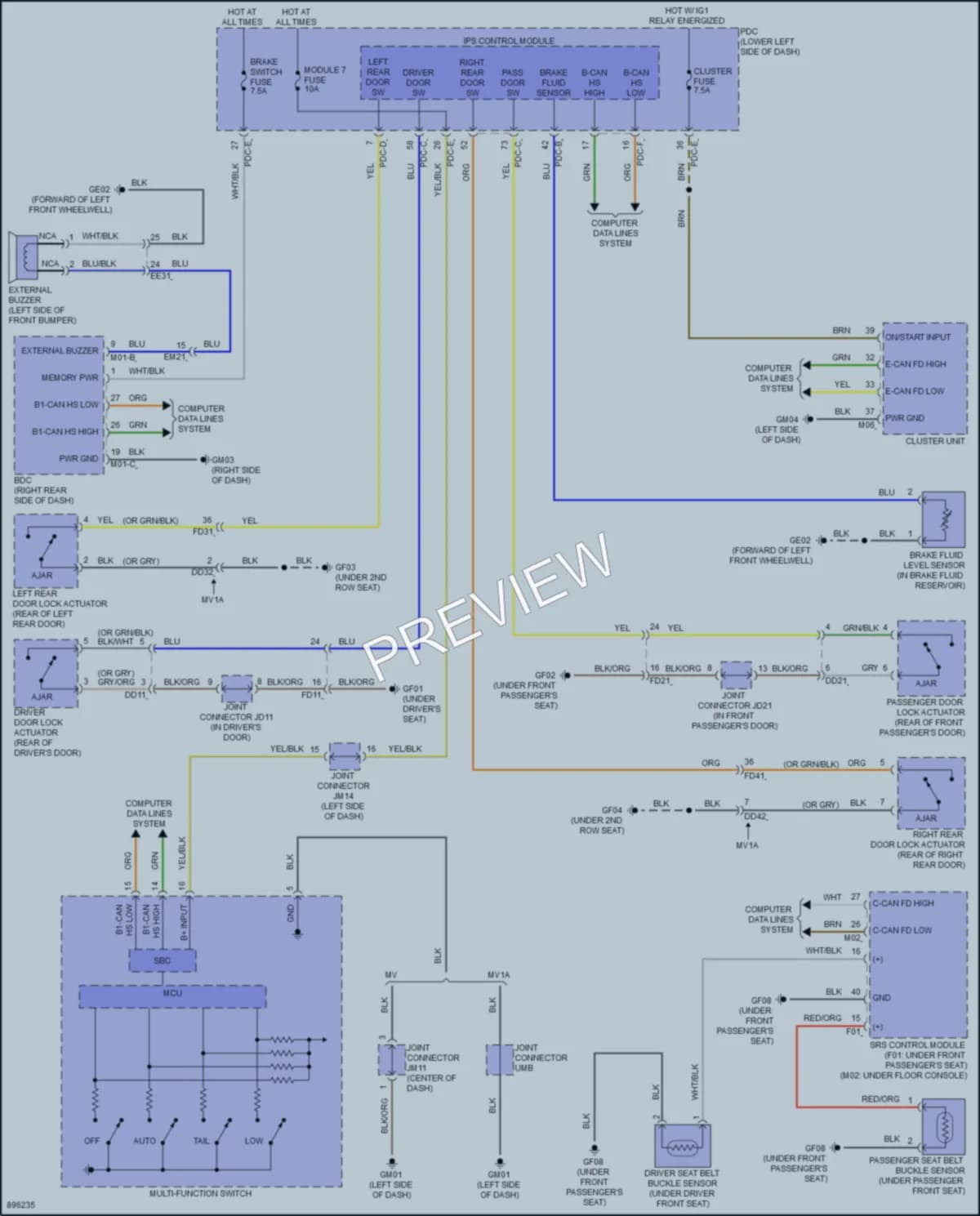 2025 Kia EV9 Warning Systems wiring diagram preview