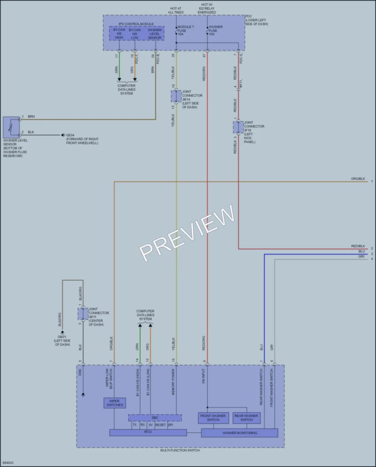 2025 Kia EV9 Wiper Washer wiring diagram preview