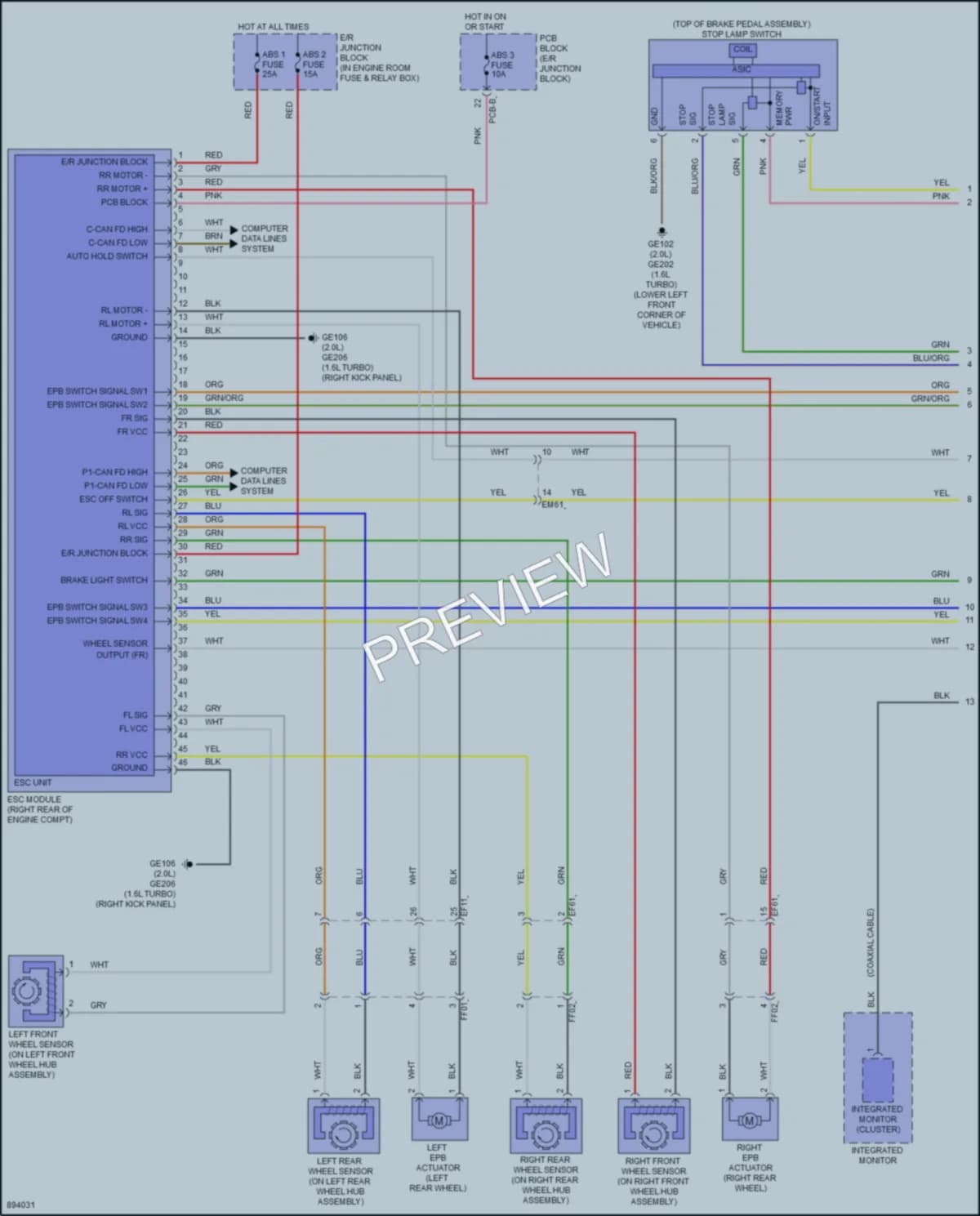 2025 Kia K4 Anti Lock Brakes wiring diagram preview
