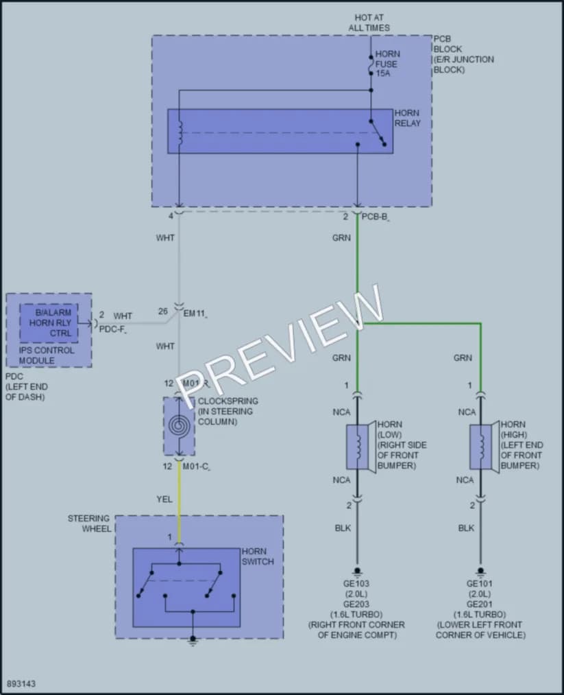 2025 Kia K4 Horn wiring diagram preview