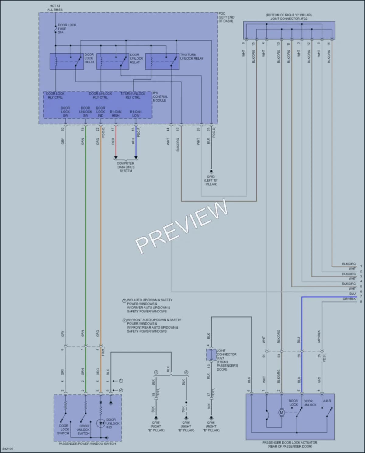 2025 Kia K4 Power Door Locks wiring diagram preview