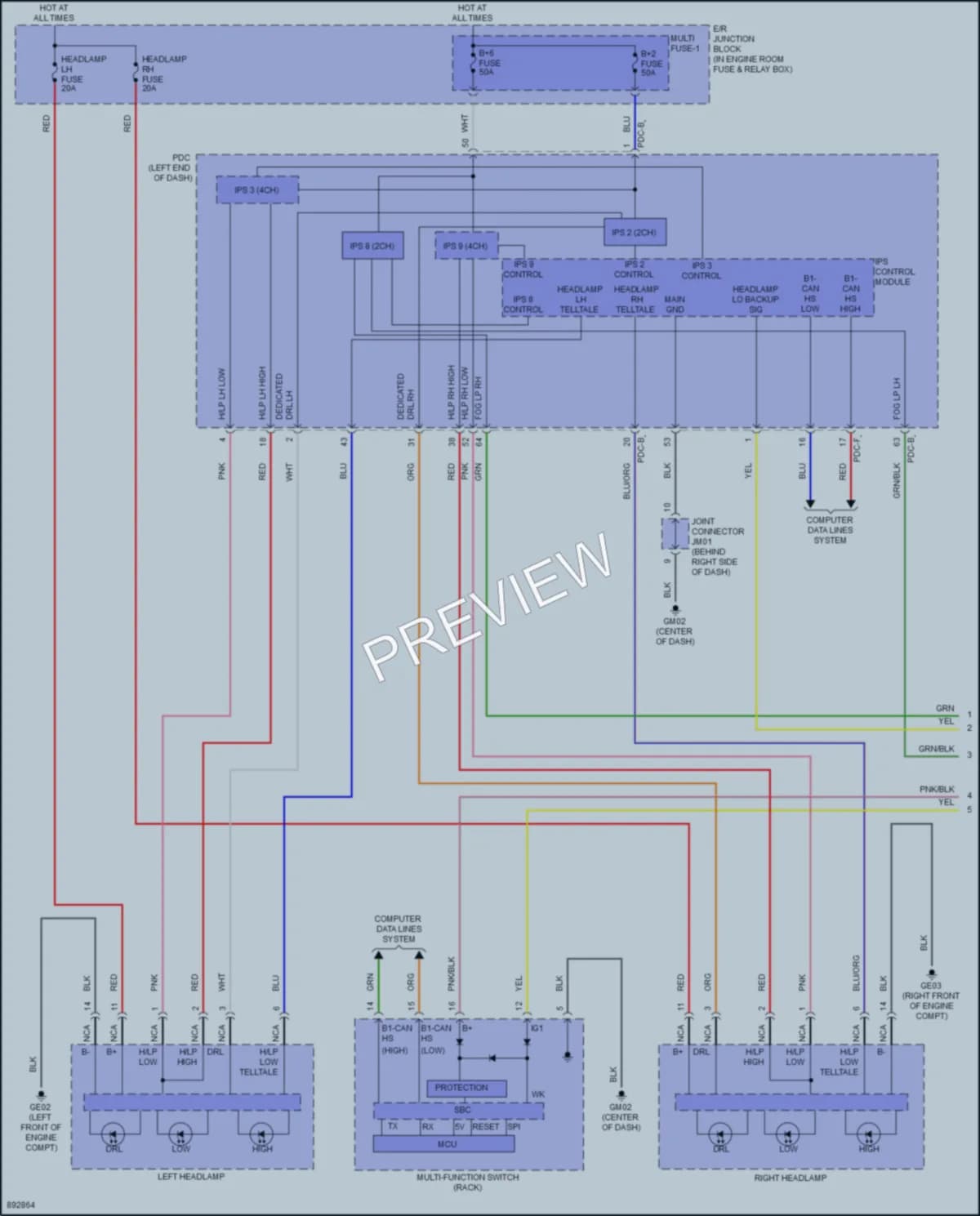 2025 Kia K5 Headlights wiring diagram preview