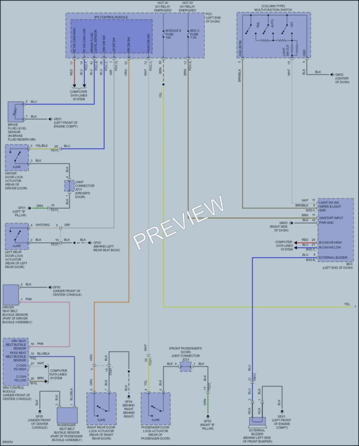 2025 Kia K5 Warning Systems wiring diagram preview
