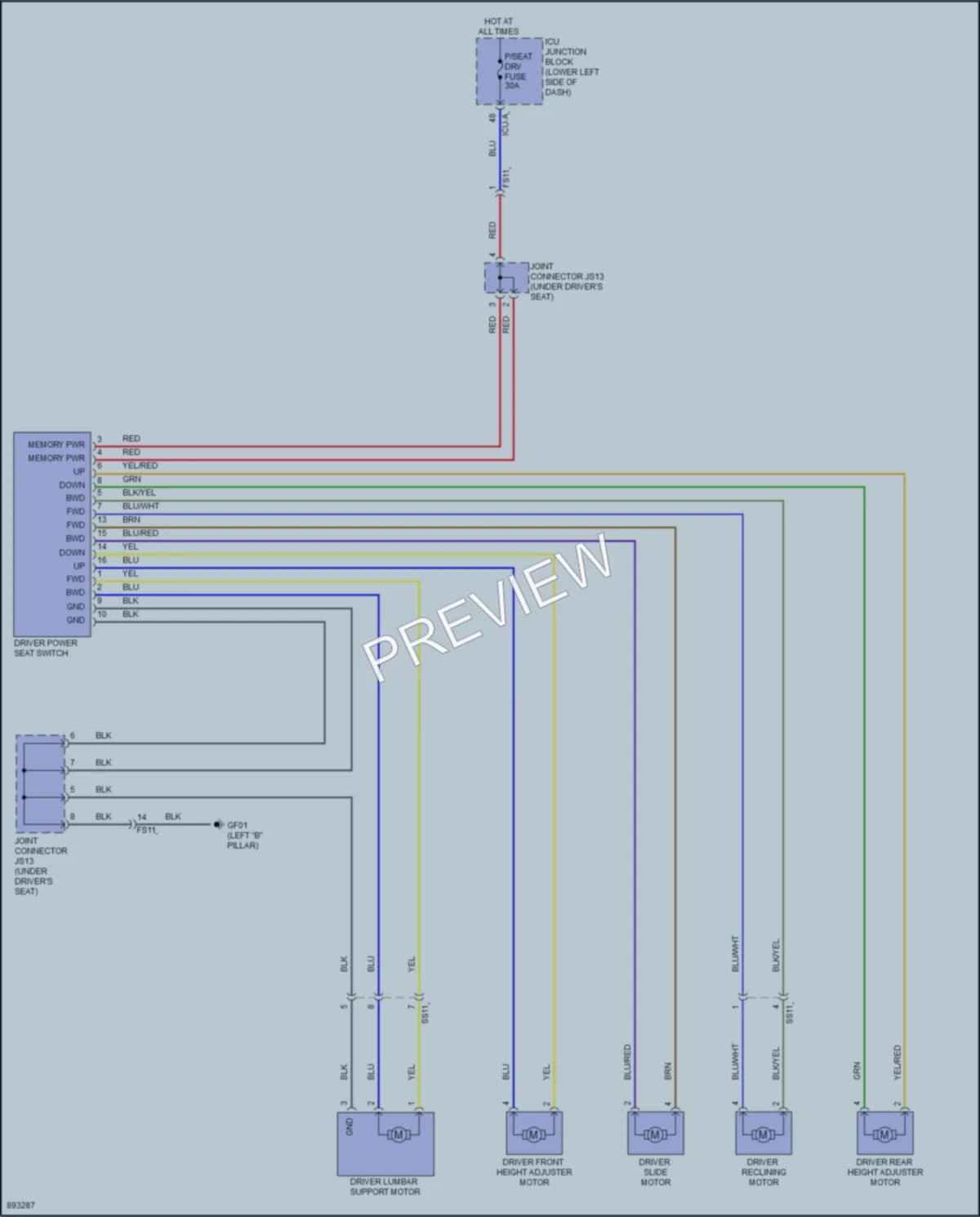 2025 Kia Niro Power Seats wiring diagram preview