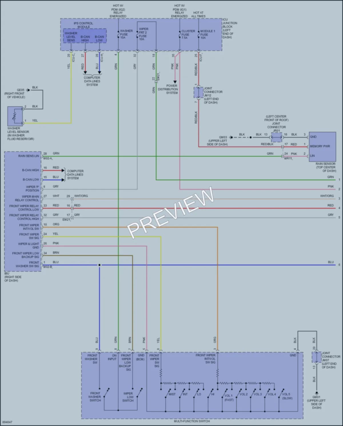 2025 Kia NiroEV Wiper Washer wiring diagram preview