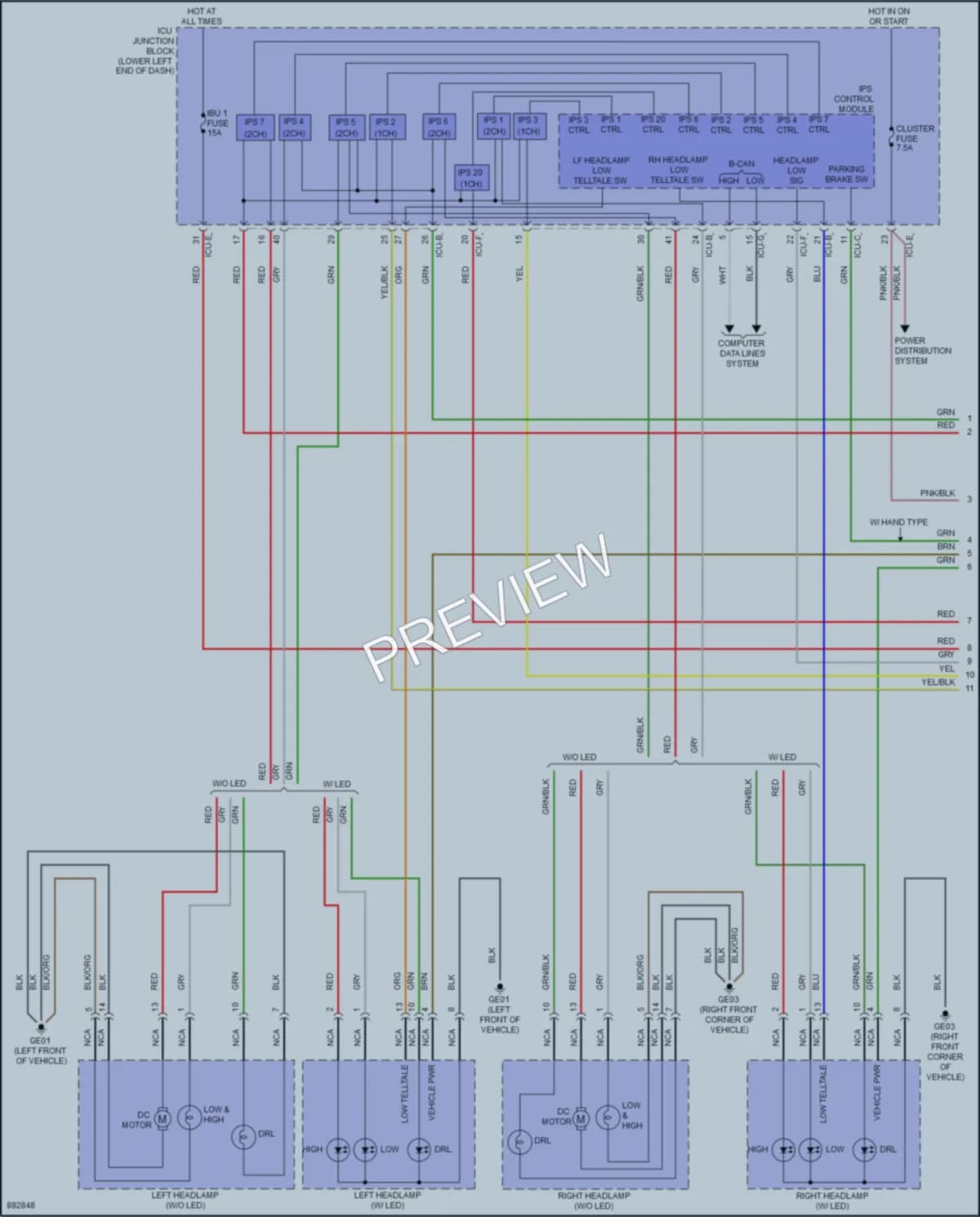 2025 Kia Seltos Headlights wiring diagram preview