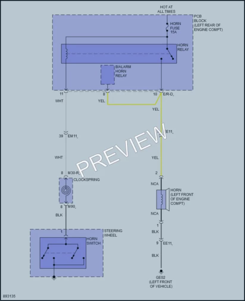 2025 Kia Seltos Horn wiring diagram preview