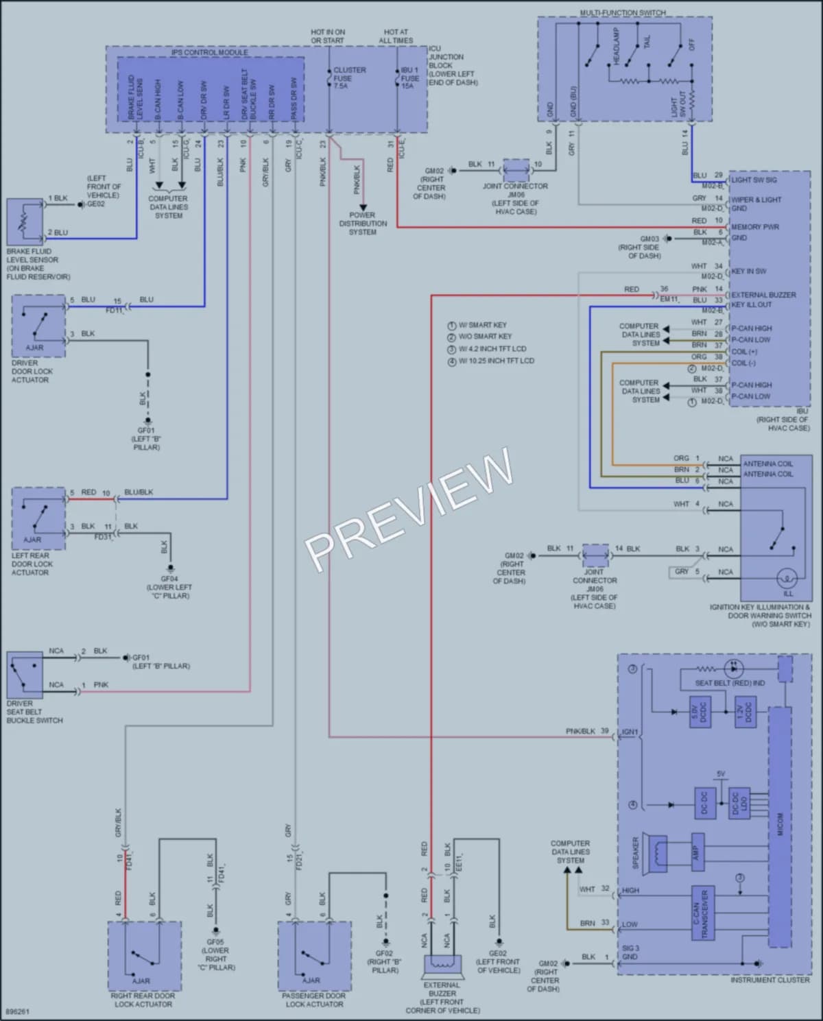 2025 Kia Seltos Warning Systems wiring diagram preview
