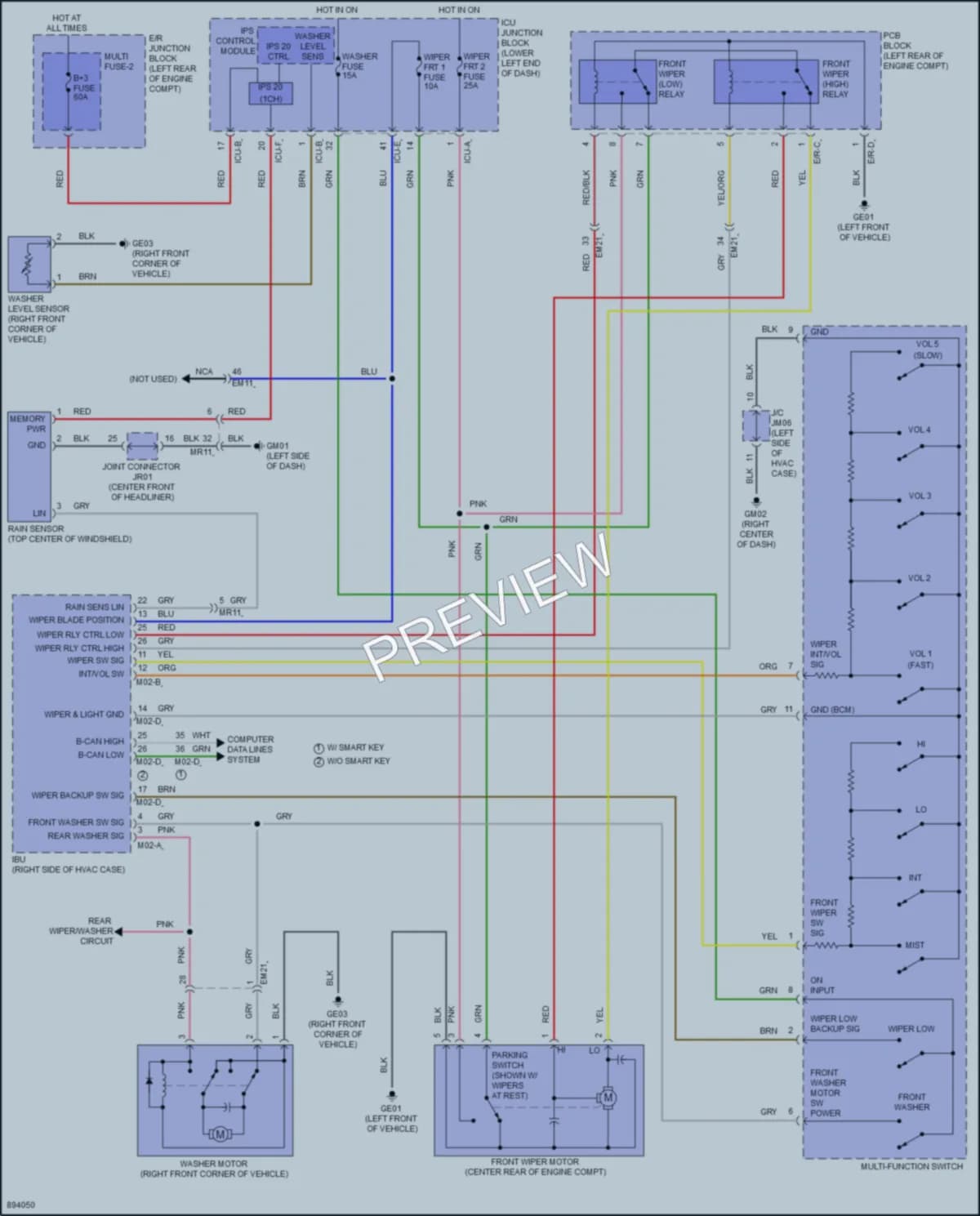2025 Kia Seltos Wiper Washer wiring diagram preview