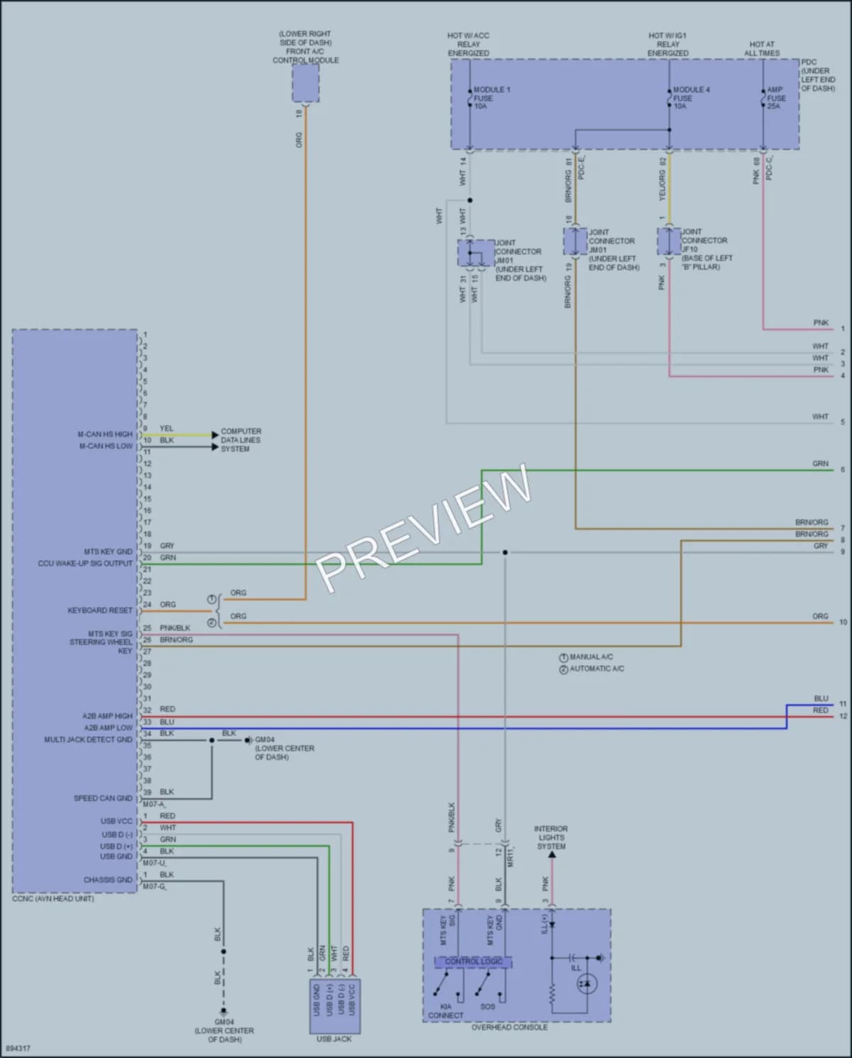 2025 Kia Sorento Radio wiring diagram preview