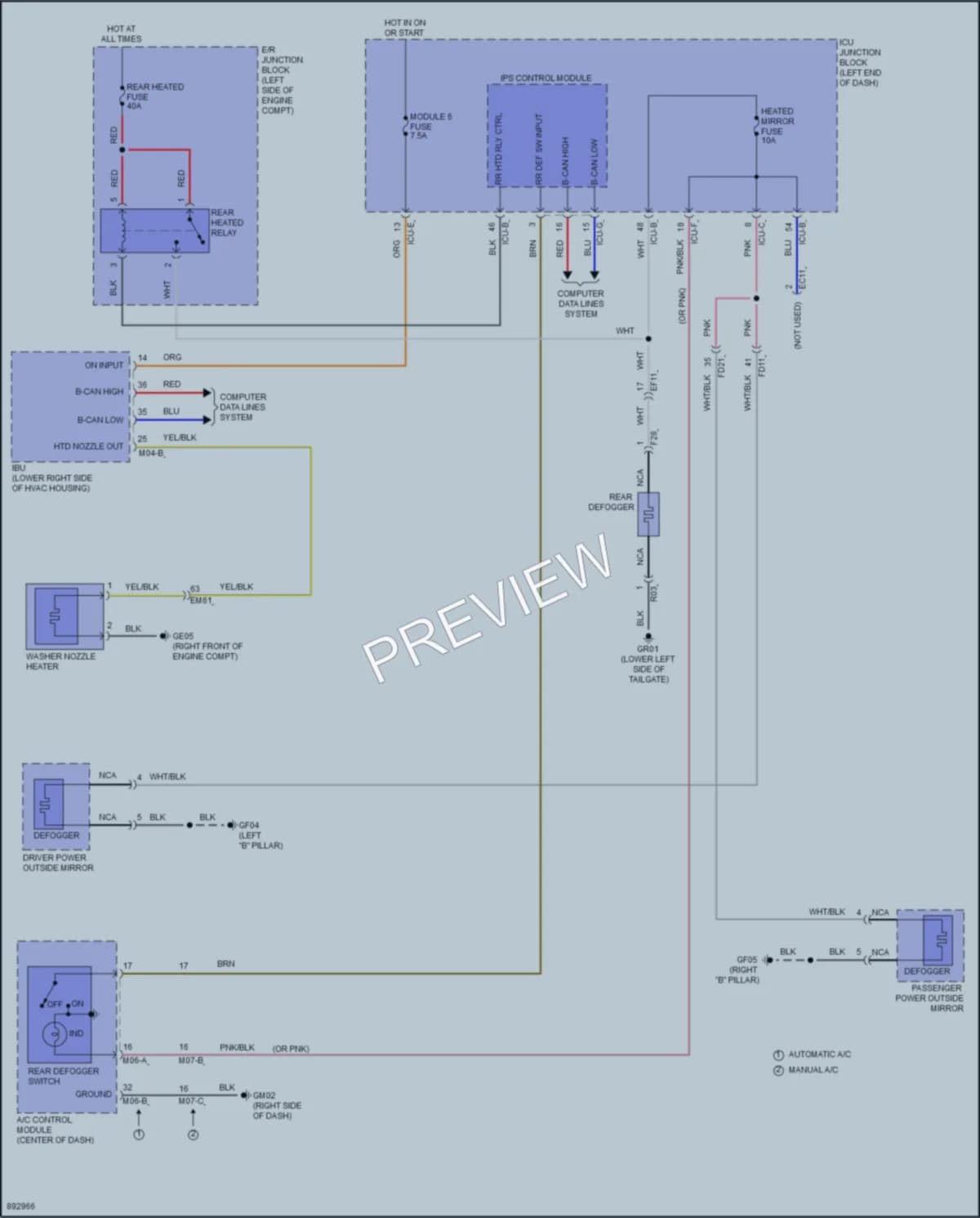 2025 Kia Soul Defoggers wiring diagram preview