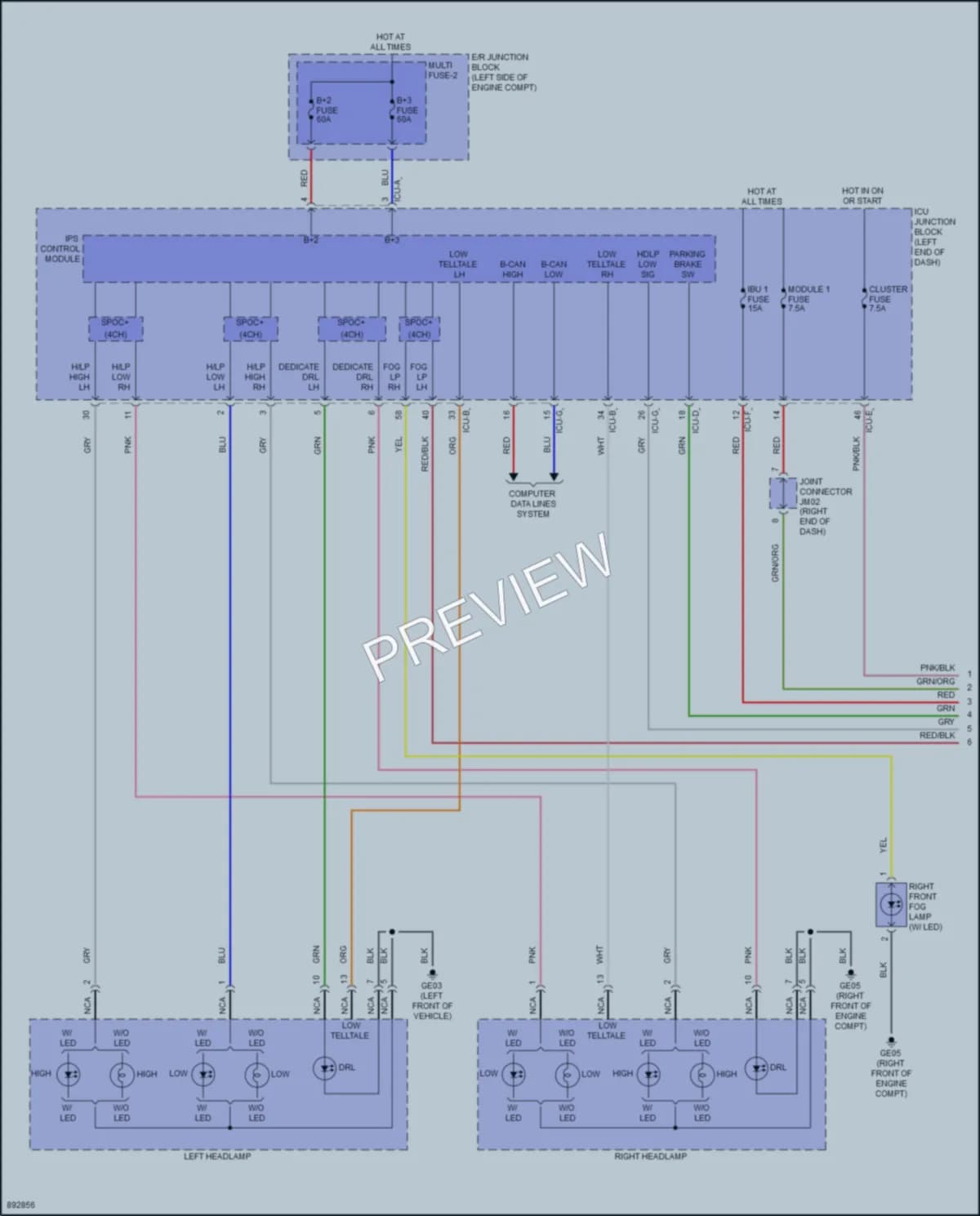 2025 Kia Soul Headlights wiring diagram preview