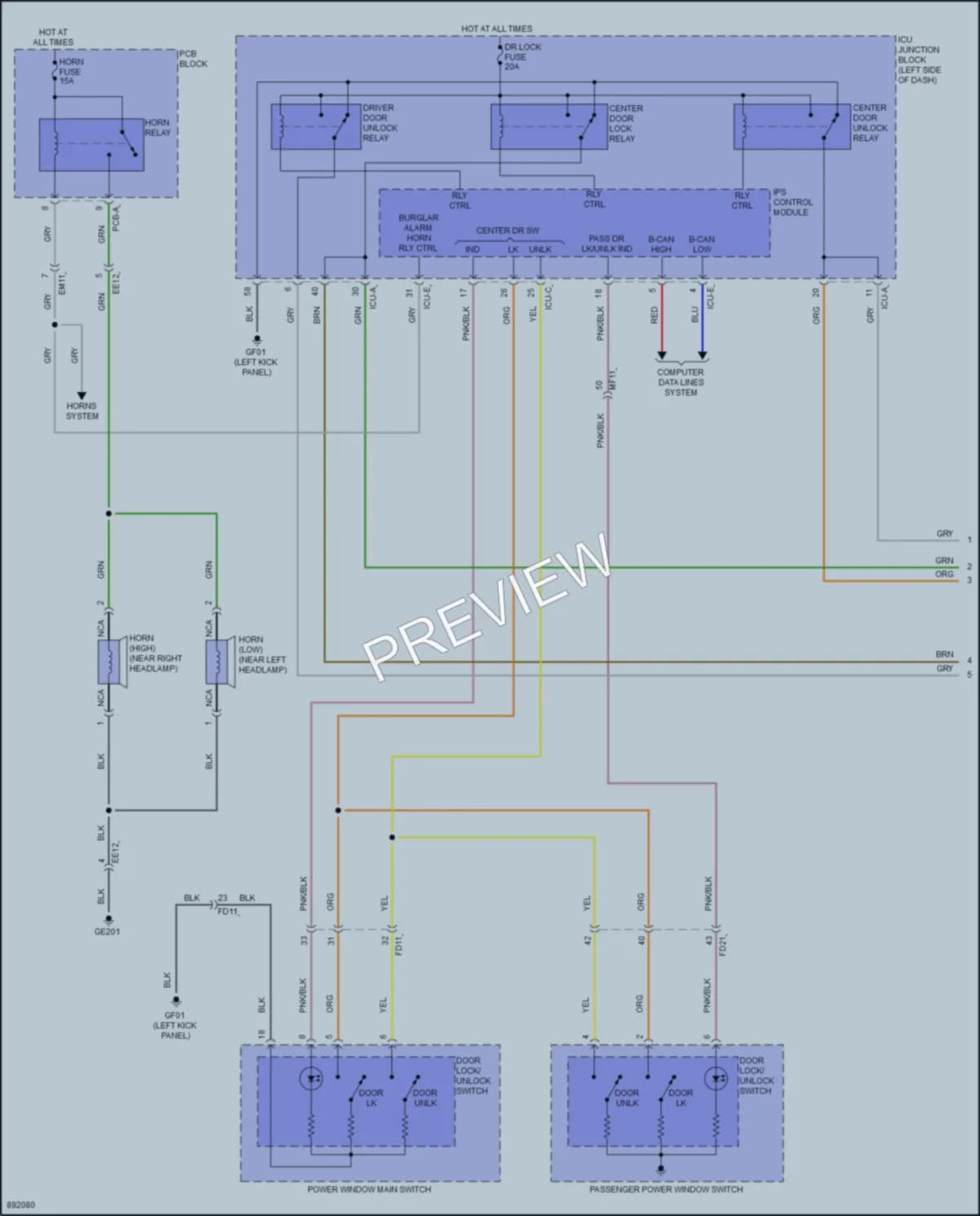 2025 Kia Sportage Power Door Locks wiring diagram preview