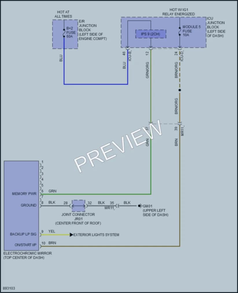 2025 Kia Sportage Power Mirrors wiring diagram preview