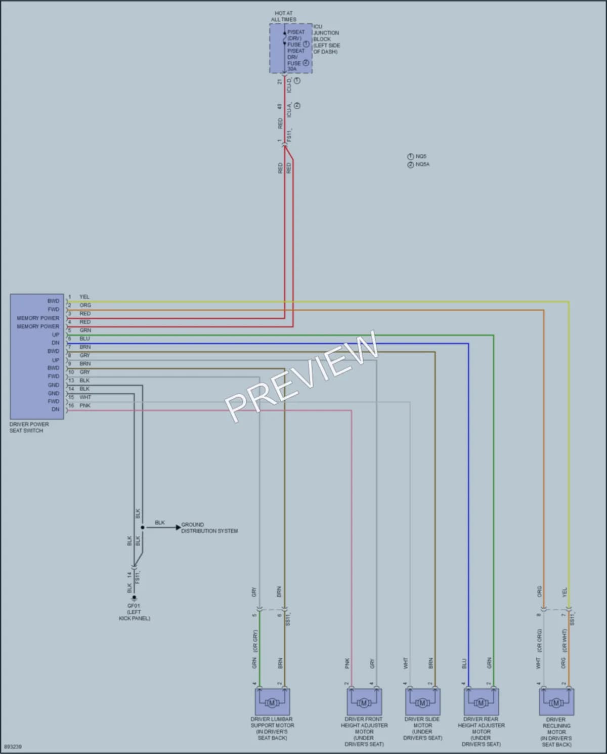 2025 Kia Sportage Power Seats wiring diagram preview