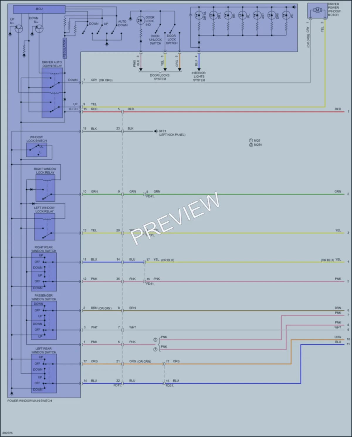 2025 Kia Sportage Power Windows wiring diagram preview
