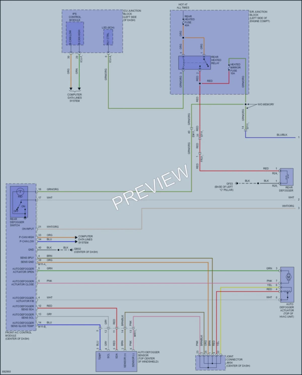 2025 Kia Telluride Defoggers wiring diagram preview