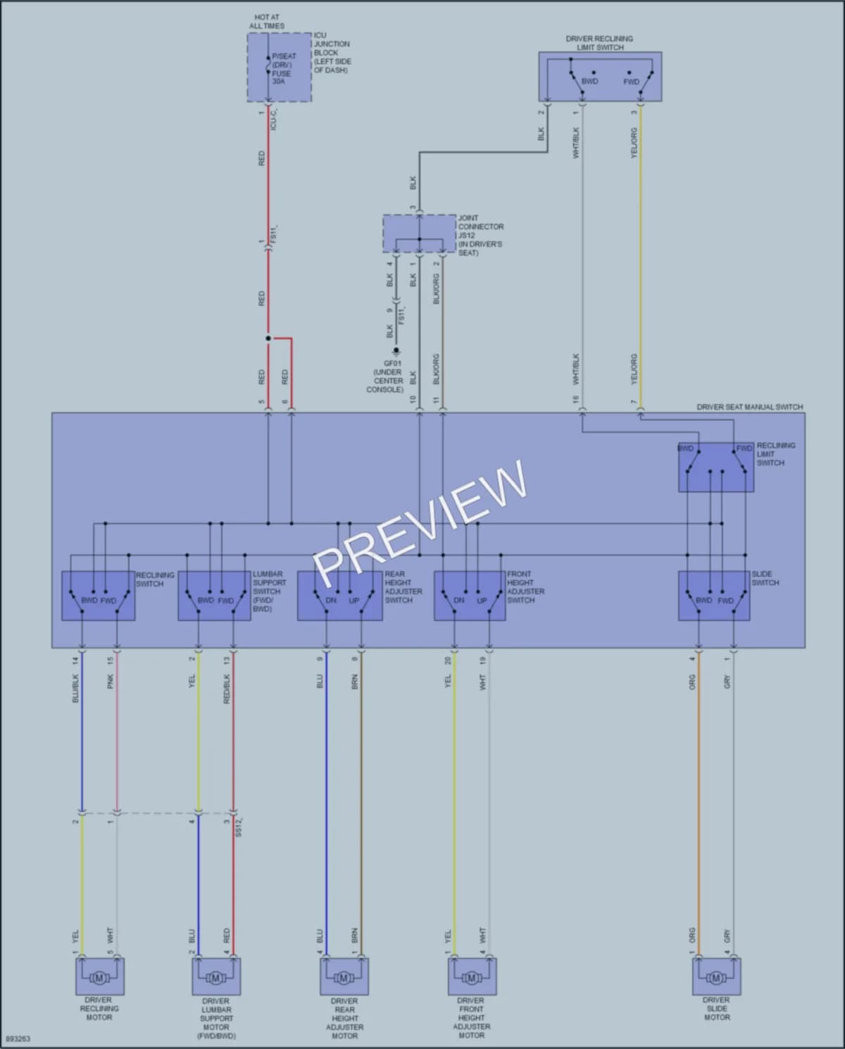 2025 Kia Telluride Power Seats wiring diagram preview
